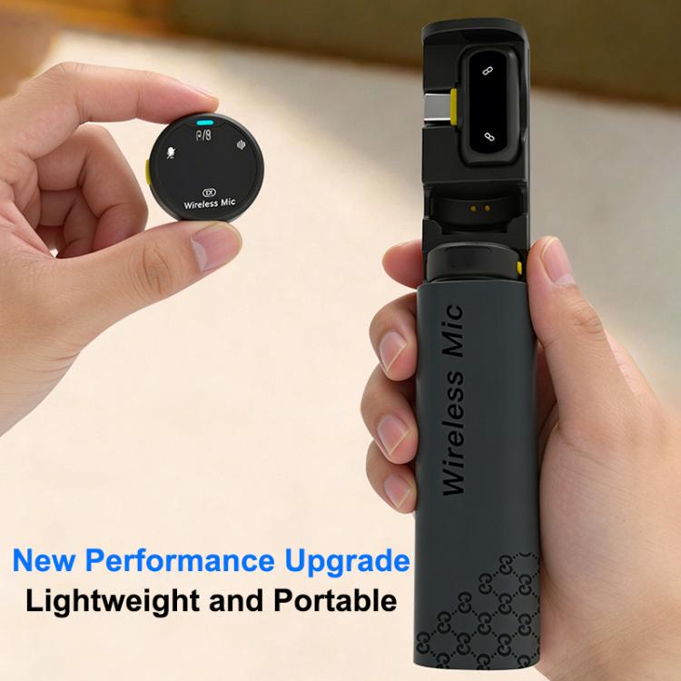 J10 Wireless Lavalier Microphone, Magnetic Button Mini AI Noise Reduction Microphone with Charging Case, J10