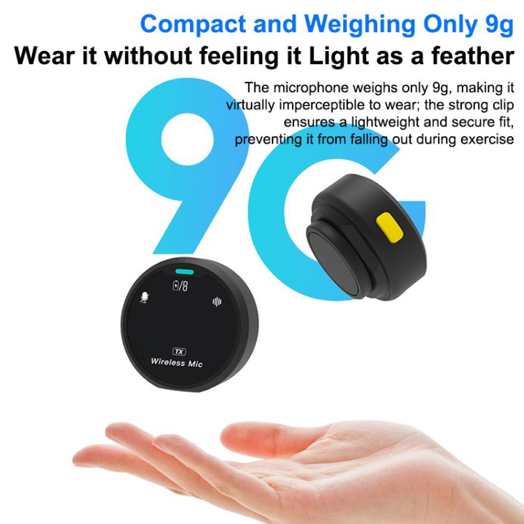 J10 Wireless Lavalier Microphone, Magnetic Button Mini AI Noise Reduction Microphone with Charging Case, J10