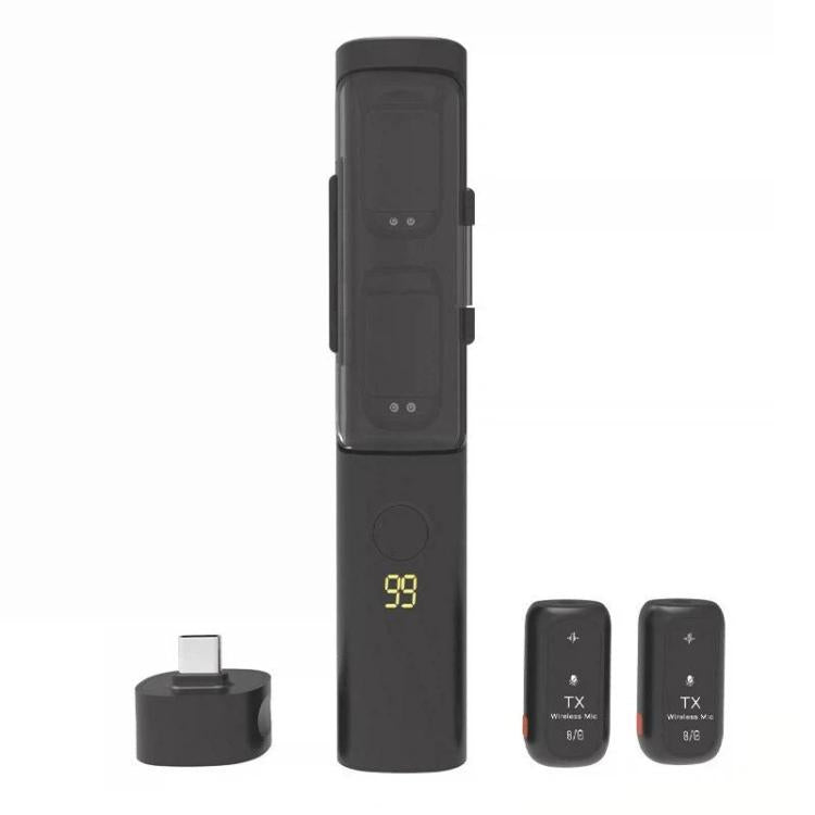 J68 4-in-1 Wireless Lavalier Noise Reduction Magic Microphone, with USB-C Receiver and Charging Case, J68