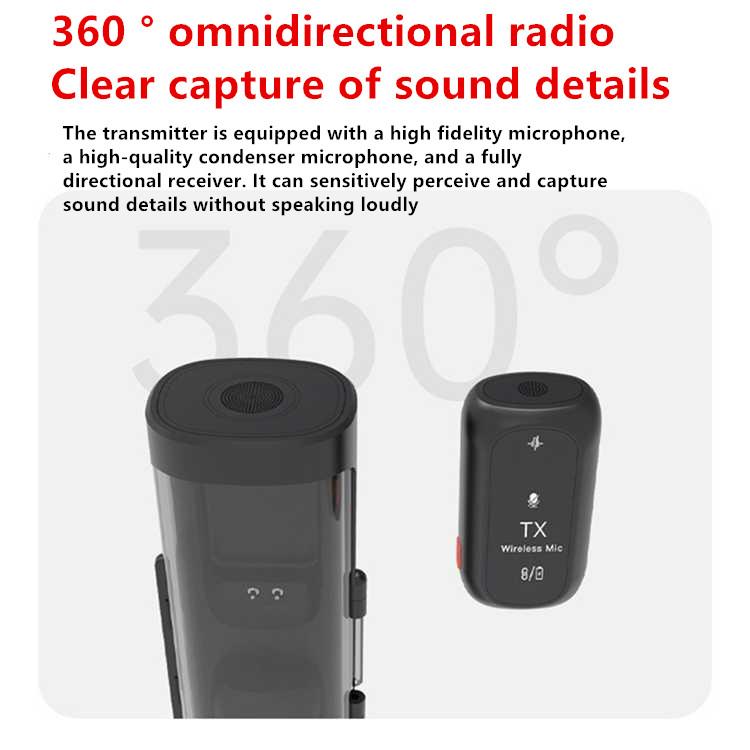 J68 4-in-1 Wireless Lavalier Noise Reduction Magic Microphone, with USB-C Receiver and Charging Case, J68