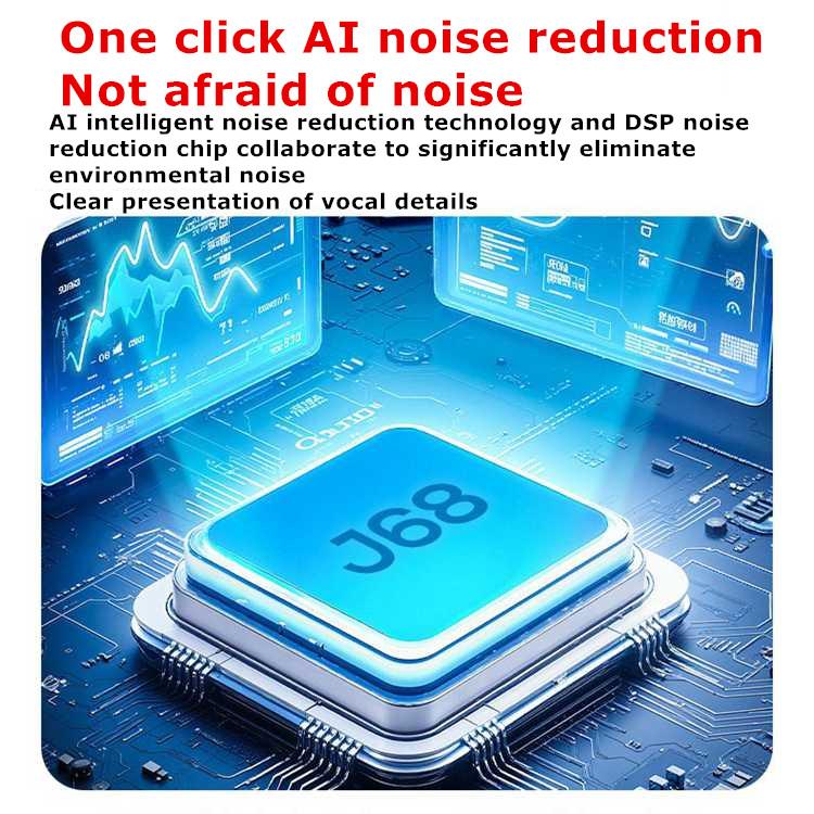 J68 4-in-1 Wireless Lavalier Noise Reduction Magic Microphone, with USB-C Receiver and Charging Case, J68
