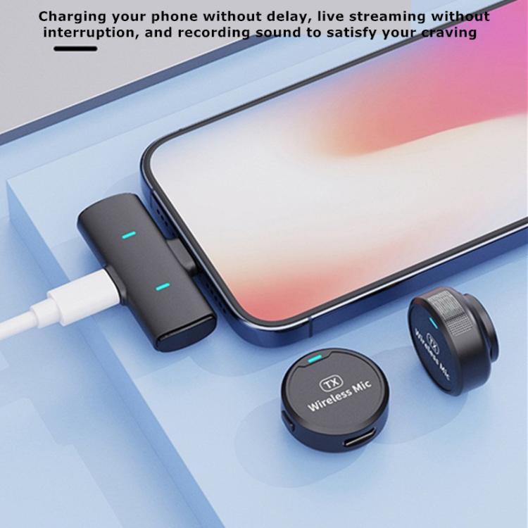 DS-LSM1 Dual Wireless Magnetic Lavalier Microphone, Round Button Mini Microphone with Type-C Receiver, M1