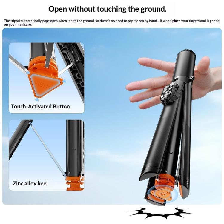 P28 For Photography Live Streaming 1.88m Extendable Selfie Stick Auto-Open Tripod, P28