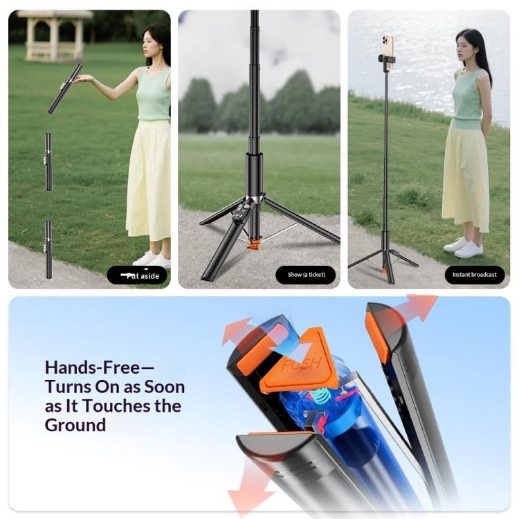 P28 For Photography Live Streaming 1.88m Extendable Selfie Stick Auto-Open Tripod, P28