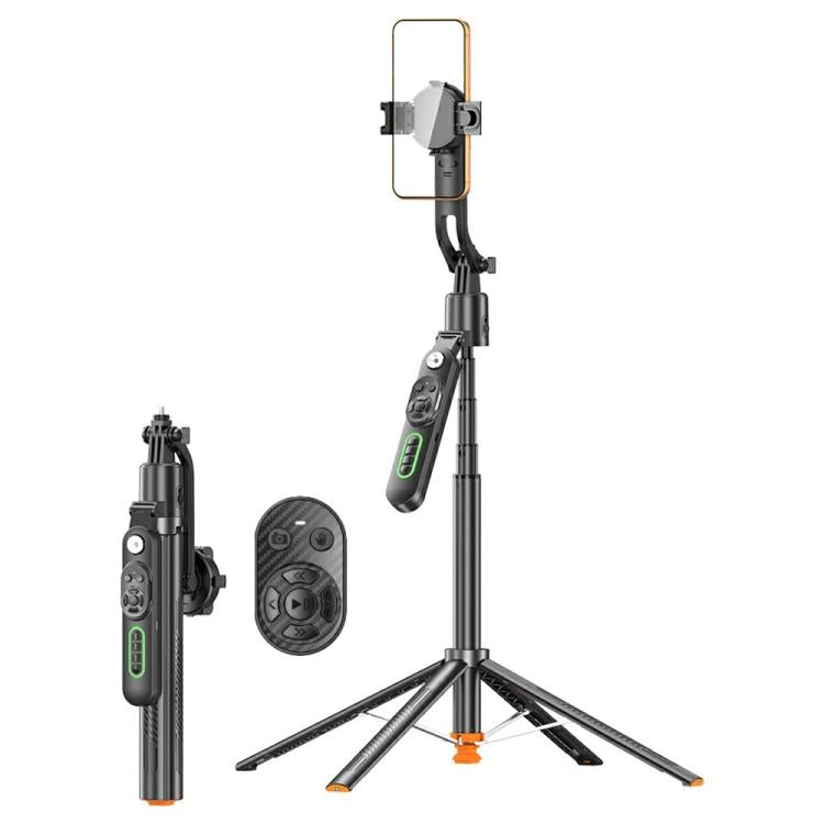 Q625MF For Live Streaming 1.82m Extendable Selfie Stick AI Smart Tracking Auto Open Tripod, Q625MF