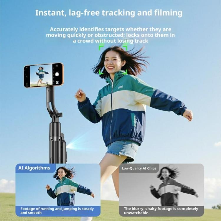 Q625MF For Live Streaming 1.82m Extendable Selfie Stick AI Smart Tracking Auto Open Tripod, Q625MF