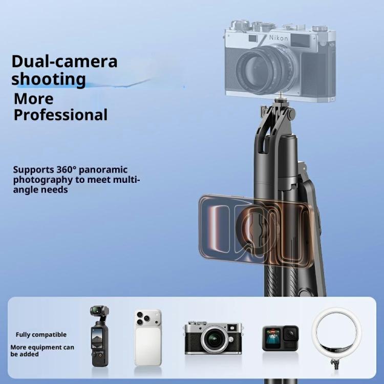 Q625MF For Live Streaming 1.82m Extendable Selfie Stick AI Smart Tracking Auto Open Tripod, Q625MF