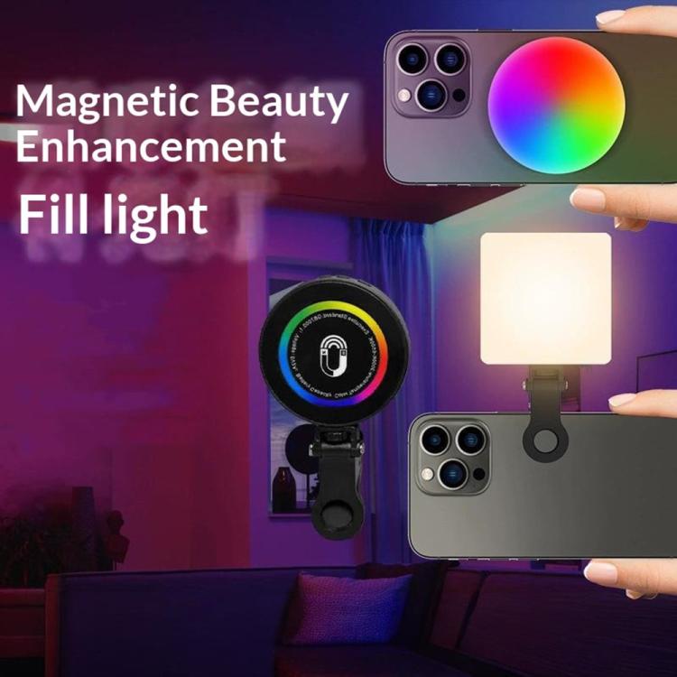 MJ-29 Magnetic 3 Color Temperature Selfie Lamp RGB Portable LED Fill Light, MJ-29