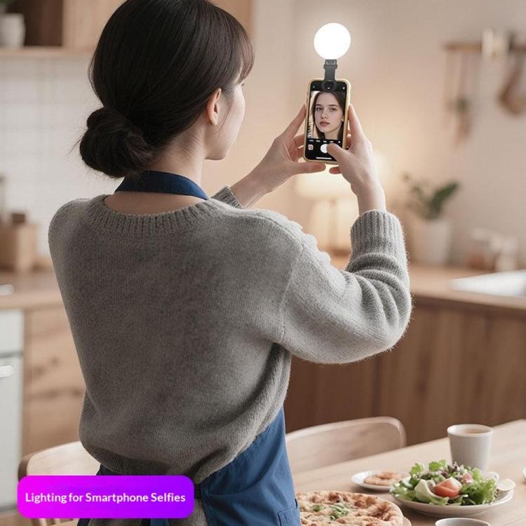 K-23 3 Color Temperature Portable Selfie Light Mini Clip-on Magnetic LED Fill Light, K-23