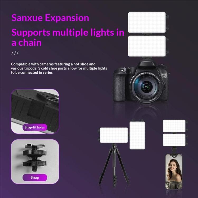 K-15 For Live Streaming LED Video Light 180 Degree Adjustable 3-Color Dimmable, K-15