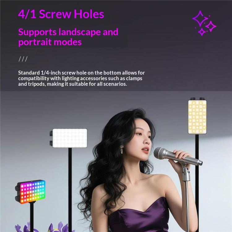 K-15 For Live Streaming LED Video Light 180 Degree Adjustable 3-Color Dimmable, K-15