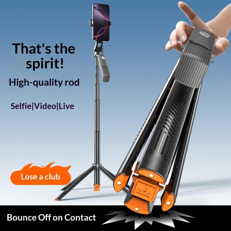 T04 1.77m Selfie Stick Tripod 360-Degree Pan-Tilt Head 1 / 4 Thread Mount for Smartphone Action Camera, T04