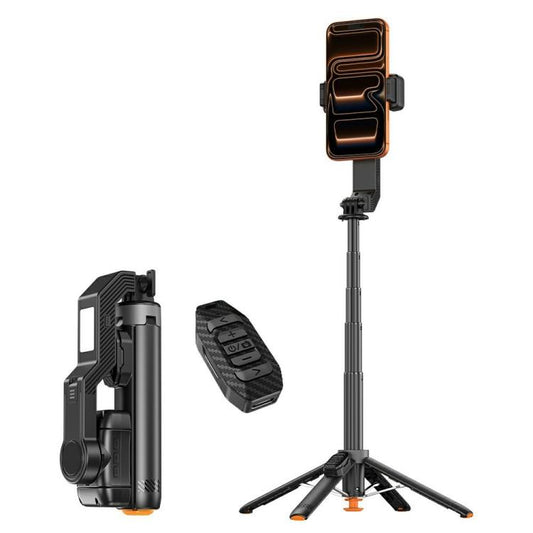 Q41 Single-Axis Selfie Stick Tripod Stabilizer with Fill Light Bluetooth-compatible Remote for Smartphone, Q41