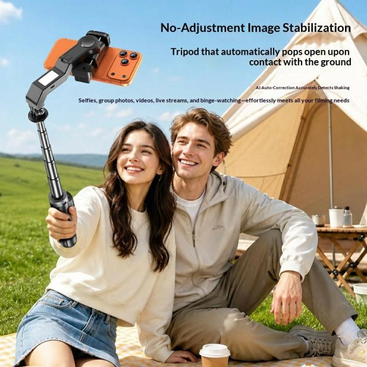 Q41 Single-Axis Selfie Stick Tripod Stabilizer with Fill Light Bluetooth-compatible Remote for Smartphone, Q41