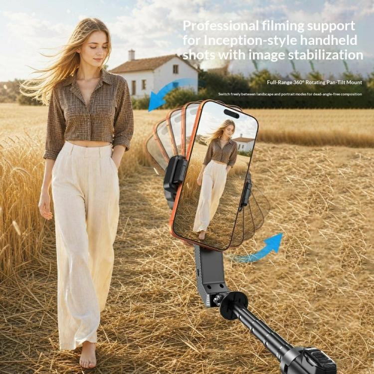 Q41 Single-Axis Selfie Stick Tripod Stabilizer with Fill Light Bluetooth-compatible Remote for Smartphone, Q41