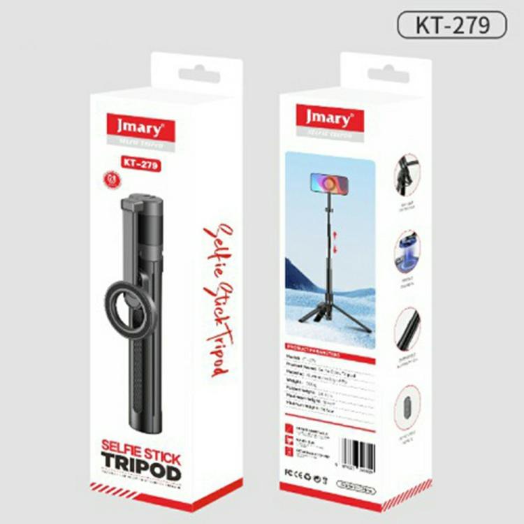 JMARY KT-279 1.54m Selfie Stick Aluminum Alloy Extendable Tripod with Remote Control for Vlog Live Streaming, KT-279