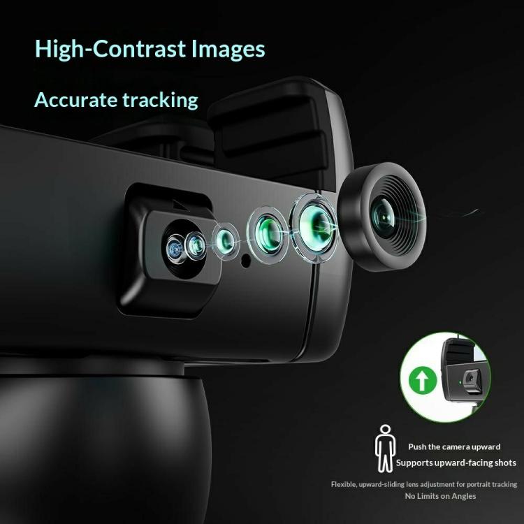 Q51 AI Tracking Selfie Stick Gimbal Stabilizer with RGB Fill Light Gesture Control Tripod for Vlogging Live Streaming, Q51