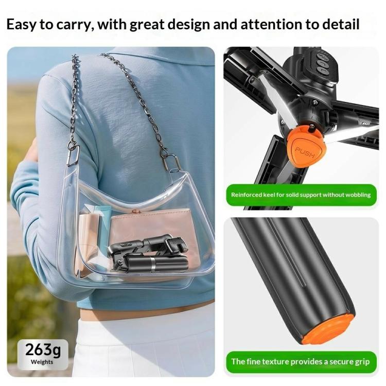 Q51 AI Tracking Selfie Stick Gimbal Stabilizer with RGB Fill Light Gesture Control Tripod for Vlogging Live Streaming, Q51