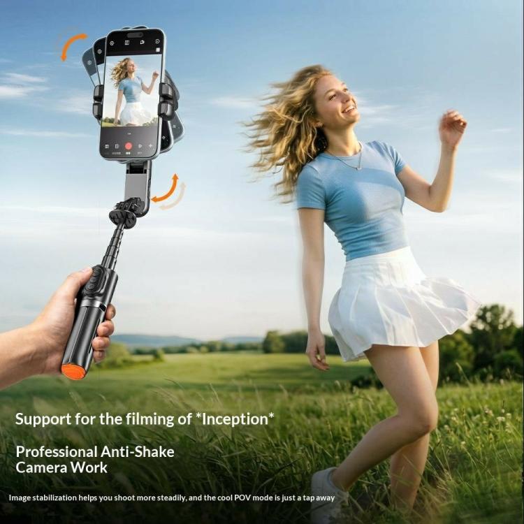 Q51 AI Tracking Selfie Stick Gimbal Stabilizer with RGB Fill Light Gesture Control Tripod for Vlogging Live Streaming, Q51