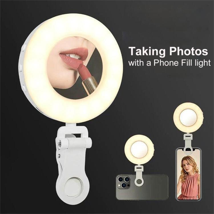 S-3 With Makeup Mirror Phone Clip Selfie Vlogging Beauty Lighting LED Ring Fill Light
