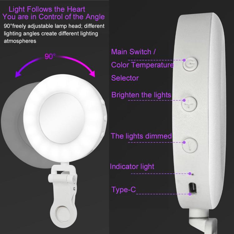 S-3 With Makeup Mirror Phone Clip Selfie Vlogging Beauty Lighting LED Ring Fill Light