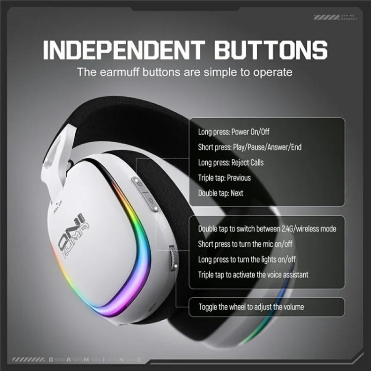 ONIKUMA GT805 RGB Light 4 Modes Wireless / Wired Gaming Headset