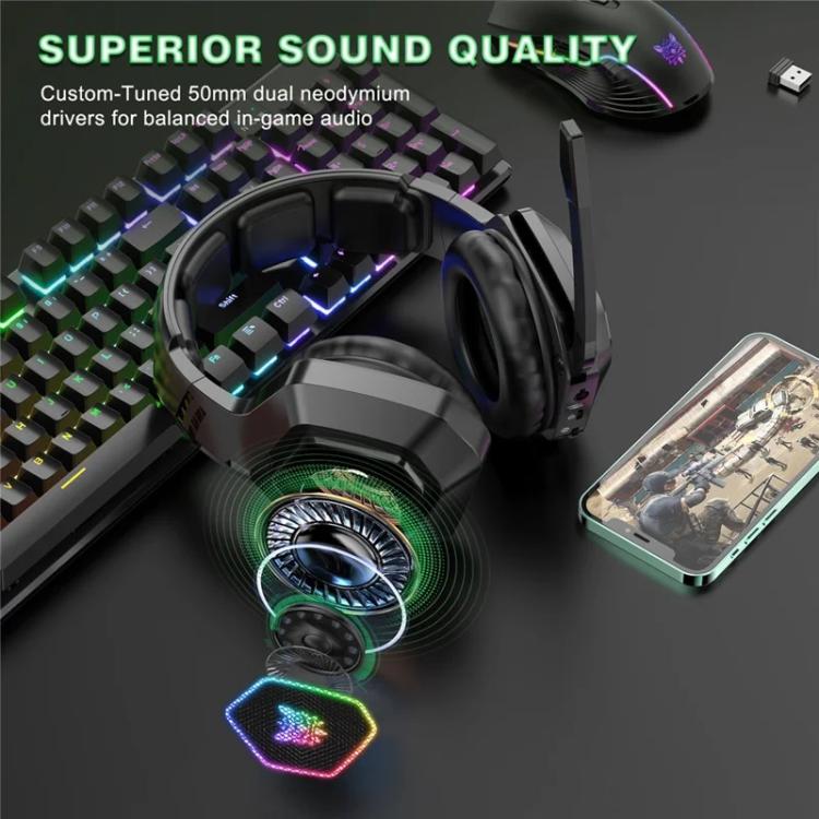 ONIKUMA B100 RGB Light 2.4G Wireless BT5.3 / Wired Over-ear Headset