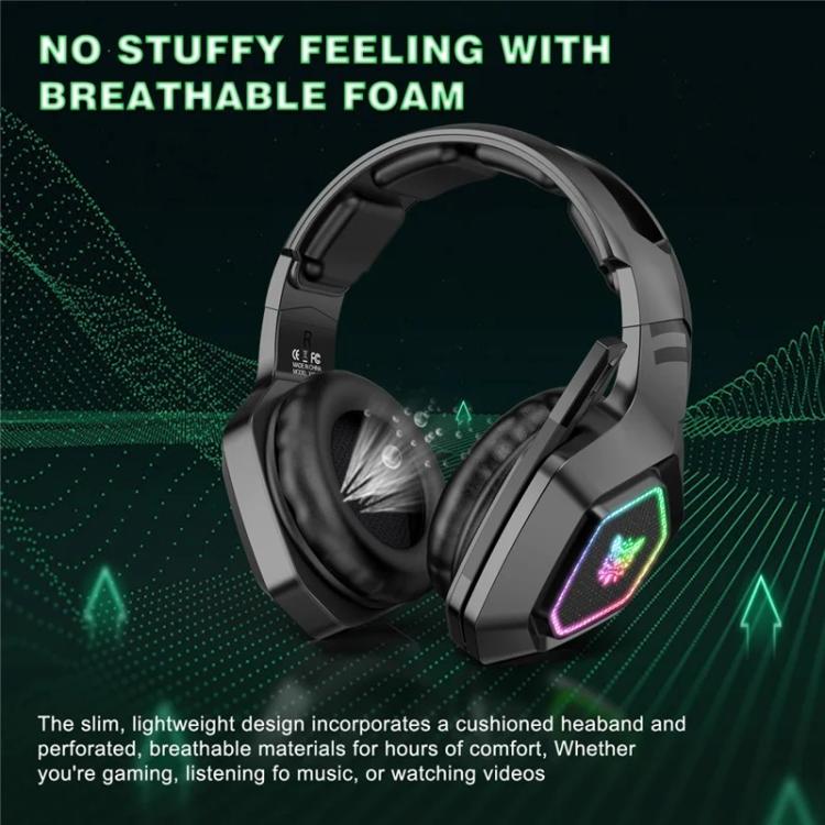 ONIKUMA B100 RGB Light 2.4G Wireless BT5.3 / Wired Over-ear Headset