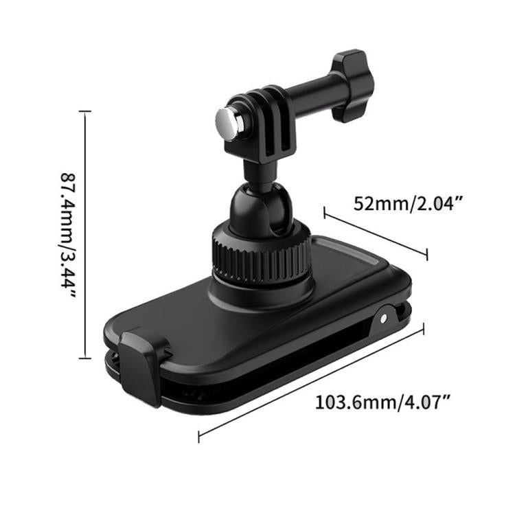 Magnetic 360 Adjustable Quick-Release Backpack Clip for DJI, Insta360, GoPro and Other Action Cameras, For Action Cameras