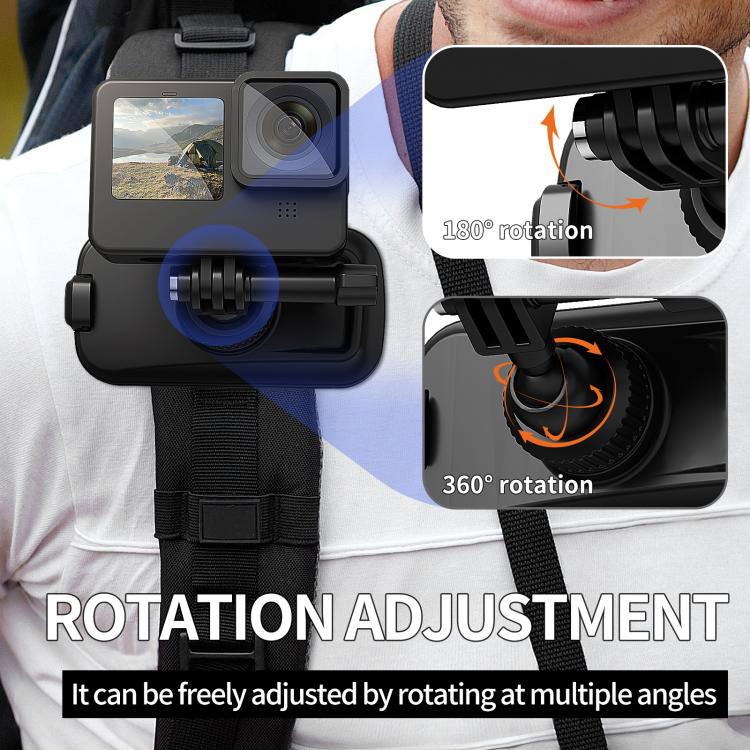 Magnetic 360 Adjustable Quick-Release Backpack Clip for DJI, Insta360, GoPro and Other Action Cameras, For Action Cameras