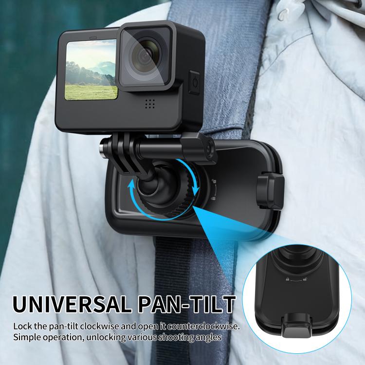 Magnetic 360 Adjustable Quick-Release Backpack Clip for DJI, Insta360, GoPro and Other Action Cameras, For Action Cameras