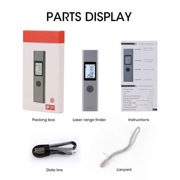 LS-1 Laser Rangefinder Distance Meter 40m Handheld Mini Rechargeable LCD Digital Laser Distance Meter 131ft Laser Range Finder