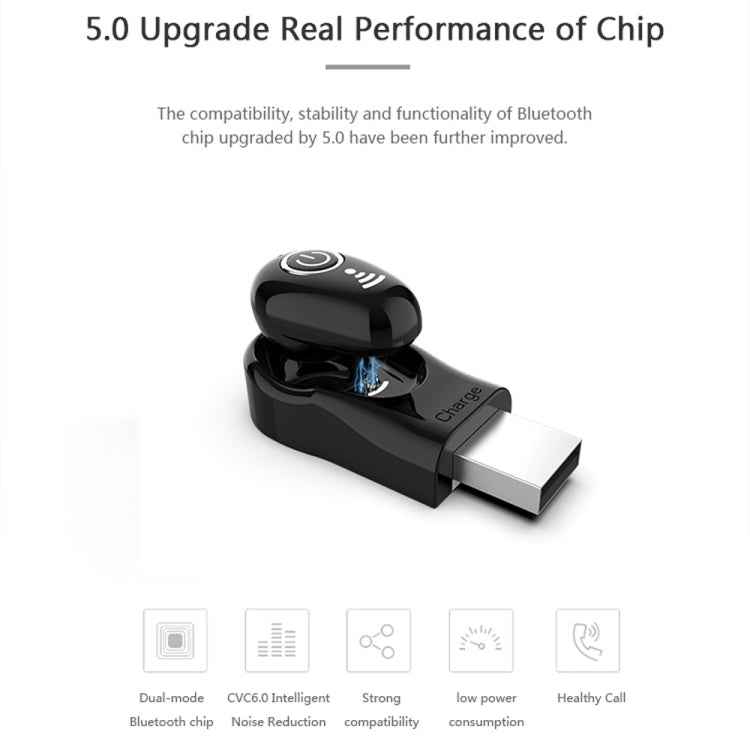S650 Second Generation Charging Base Mini Bluetooth Earphone Wireless Earbuds Business Invisible Handsfree In-Ear Earphones with Mic