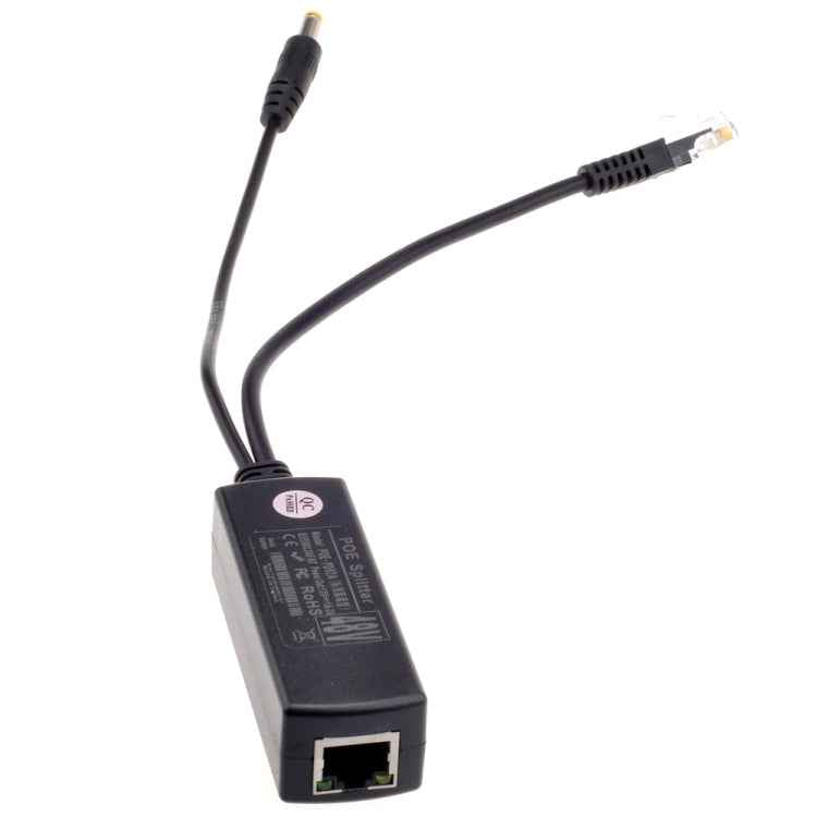 Power Over Ethernet Splitter 48V Input and 12V Output 48V PoE Splitter Adapter, Let 12V DC IP Camera Become POE Camera