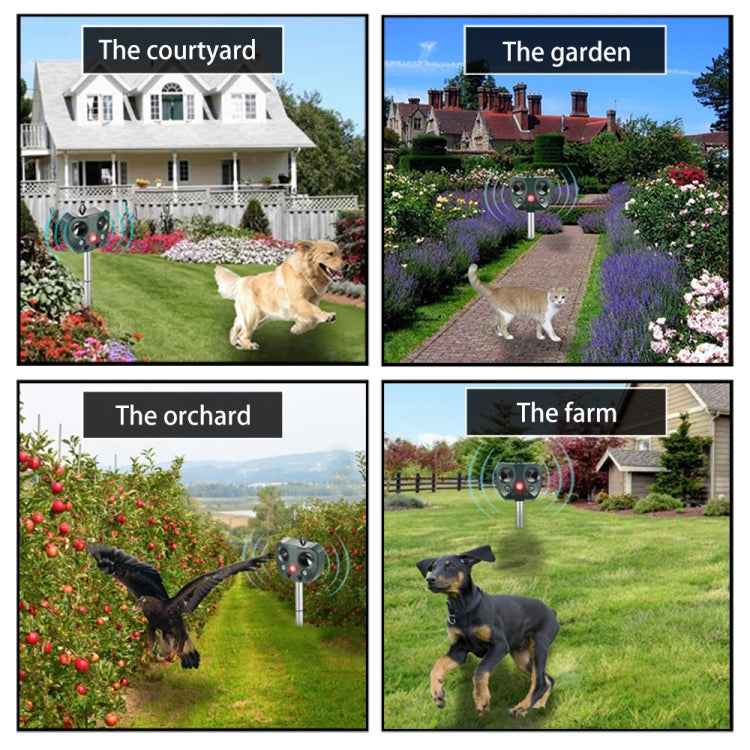 Outdoor Ultrasonic Solar  Animal Repeller  Pest Mouse Repeller  Sensor Garden Bird Cat Dog Fox Repellent Keep Animals Away