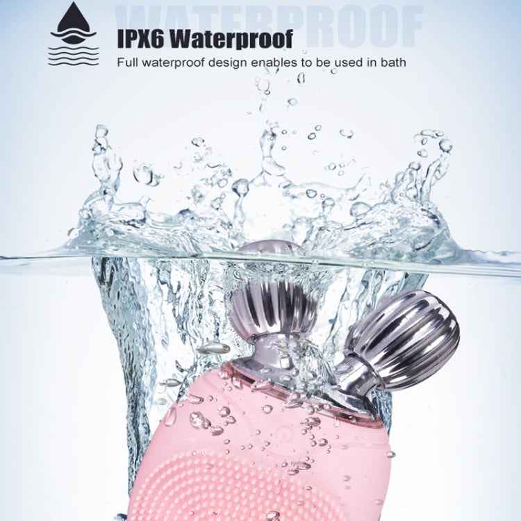 Duosi 2in1 Electric Facial Cleansing Brush Waterproof face Skin   Cleansing Massager Silicone Vibration Scrubber Pore   Clear Blackhead Remover