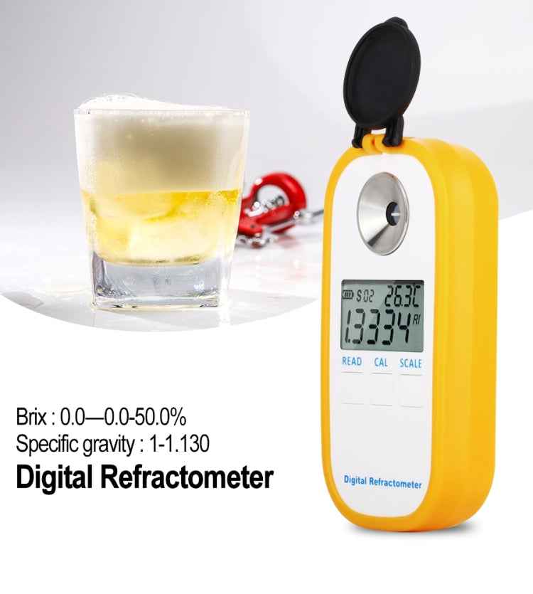 DR402 Digital Beer Refractometer Wort Hydrometer Brix 0-50% Concentration Meter Refractometer Electronic Wine Alcohol Tester