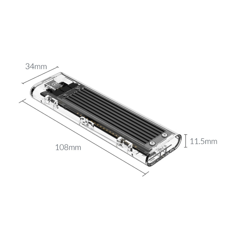 ORICO TCM2F-C3 NGFF M.2 Hard Drive Enclosure,Tool Free Type-C Interface Transparent Hard Disk Box