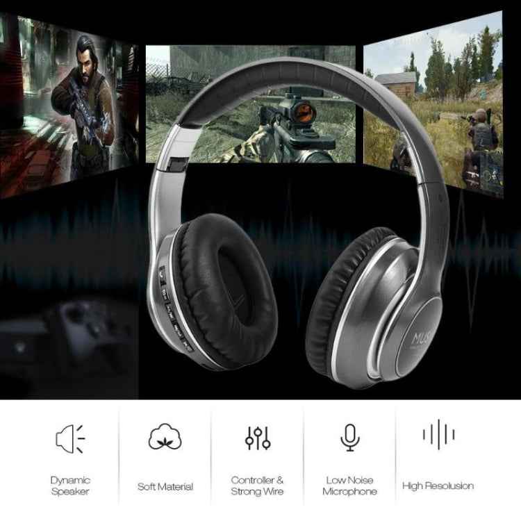 VJ033 Multi-function Upgrade Bluetooth 5.0 Headset Stereo Wireless LED Microphone FM Radio Headset