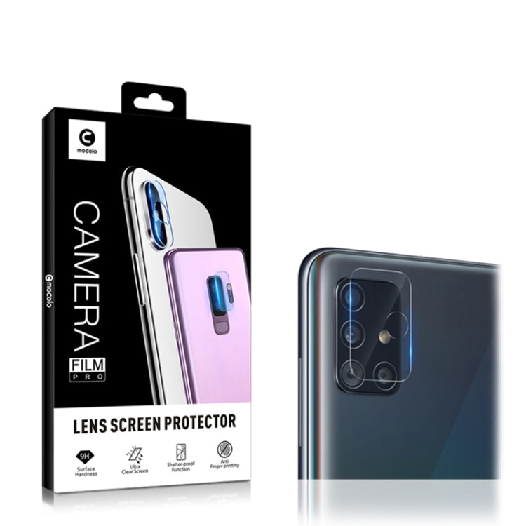 For Galaxy A51 2pcs mocolo 0.15mm 9H 2.5D Round Edge Rear Camera Lens Tempered Glass Film