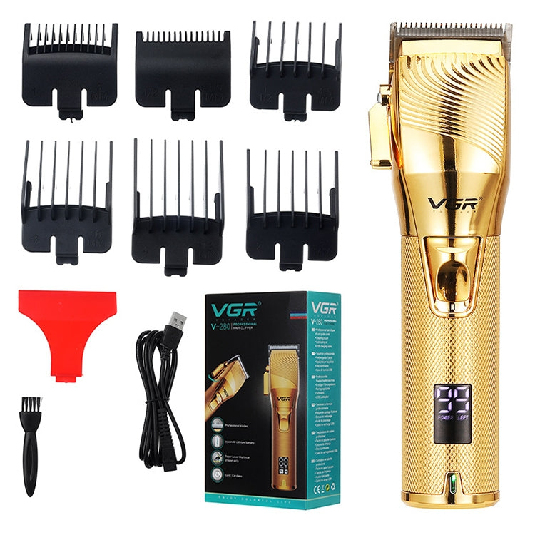 VGR V-280  10W USB Metal Electric Hair Clipper with LED Digital Display, V-280 (Gold), V-280 (Black)