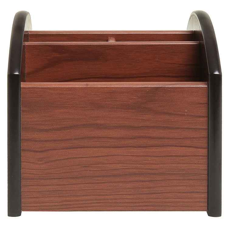 4-compartment Wooden Storage Box Pen Holder