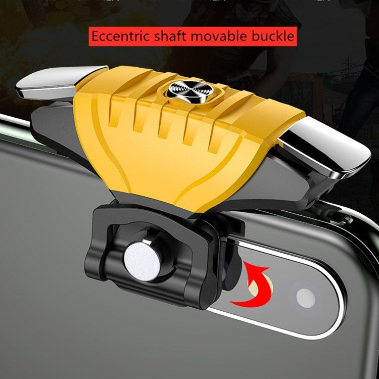 2 Pairs F01 Electroplating Mechanical Shaft Bidirectional Button Auxiliary Shooting Game Handle for Mobile Phones within The Thickness of 6.1-12.0mm, F01