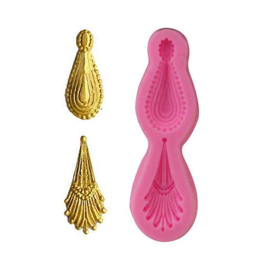 2 PCS Gemstone Pendant Silicone Mold Fondant Chocolate Mold DIY Baking Cake Decorating Edge Tool, Gemstone Pendant Shape