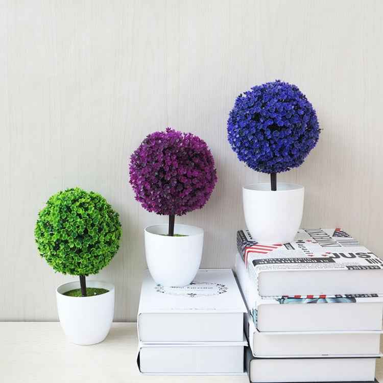 Desktop Simulation Plant Mini Grass Ball Bonsai Decorated Plastic Flower Cherry Blossom Snowball Artificial Flowers