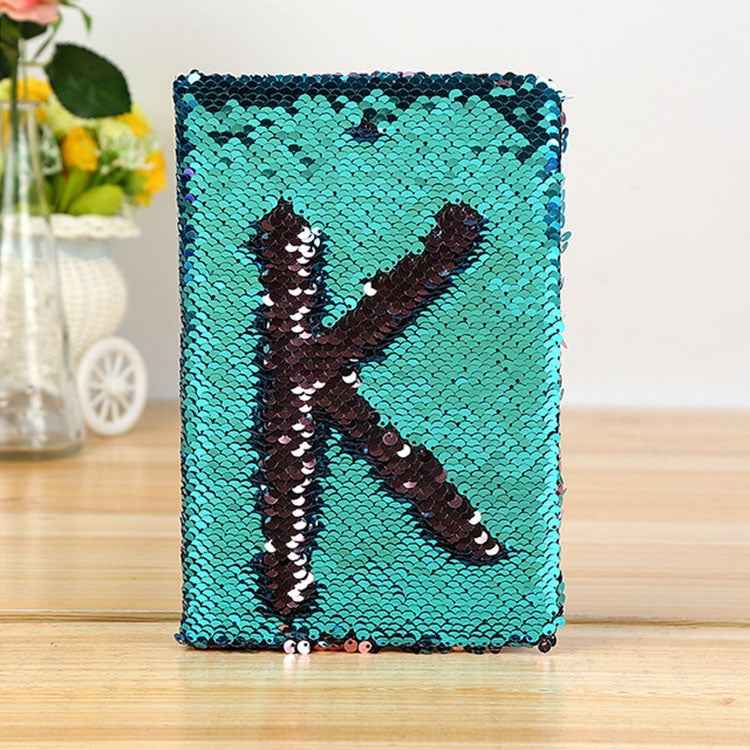 Creative Stationery Letter Fish Scale Notebook Sequin Flip Business Office Notepad