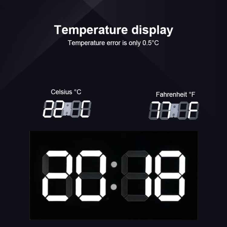 Creative Wall Clock Alarm Clock Simple Remote Control Perpetual Calendar Electronic Clock US Plug, Single-sided Remote Control