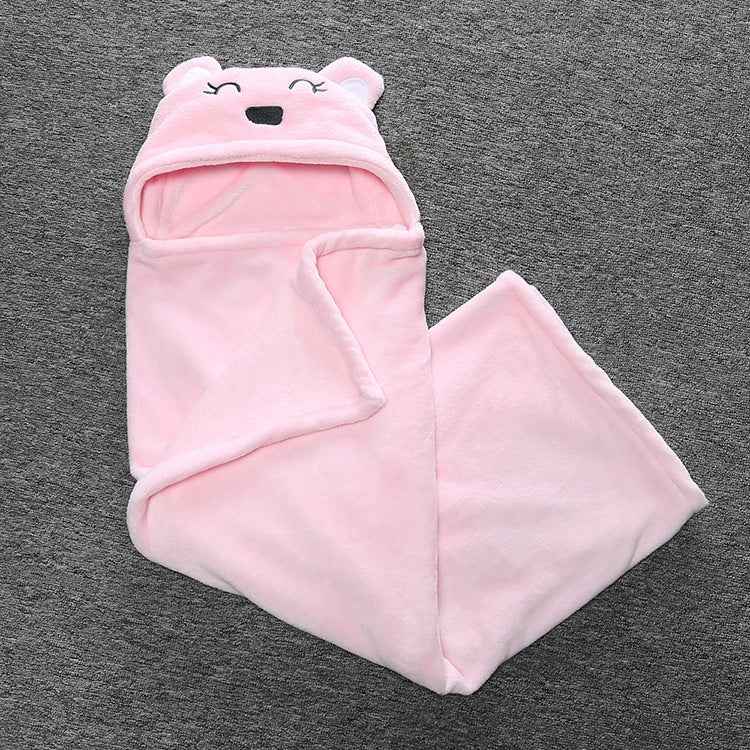 Cute Animal Cartoon Babies Blanket Kids Hooded Bathrobe Toddler Baby Bath Towel