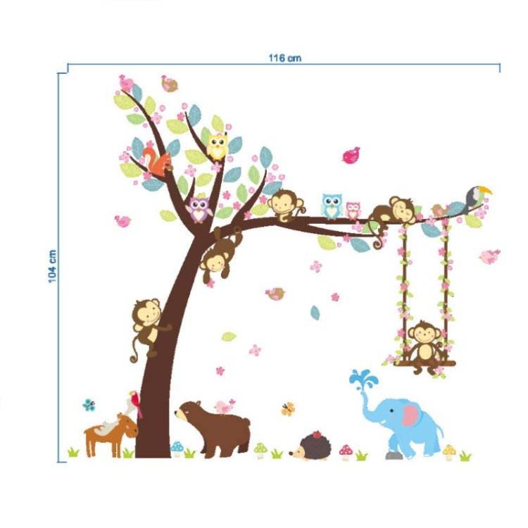 Swinging Monkey Wall Sticker Children's Room Kindergarten Environment Arrangement Removable Mural