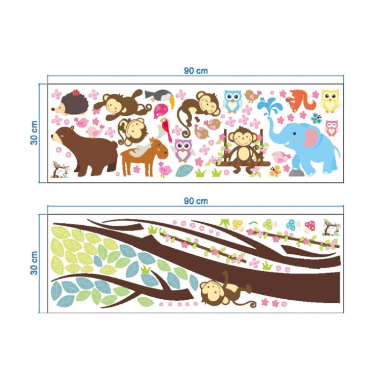 Swinging Monkey Wall Sticker Children's Room Kindergarten Environment Arrangement Removable Mural